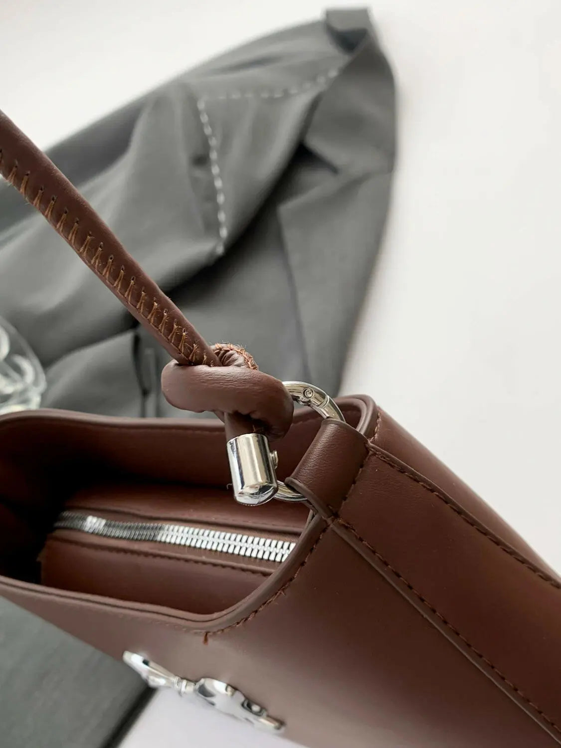 Bow PU Leather Knotted Strap Handbag.