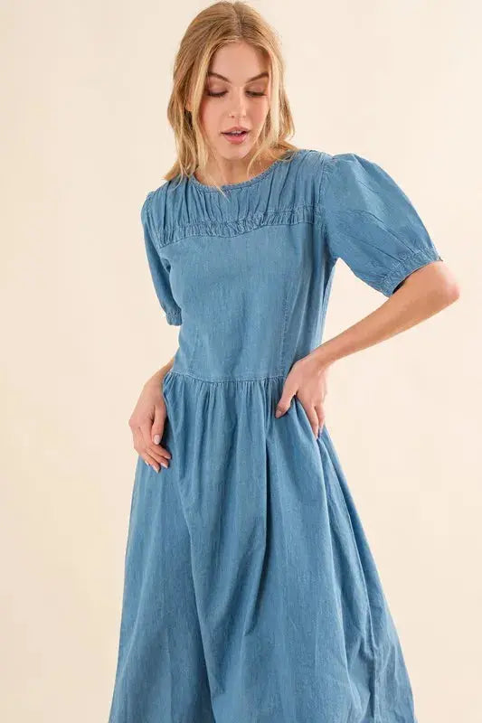 And The Why Plus Size Washed Chambray Midi Dress.