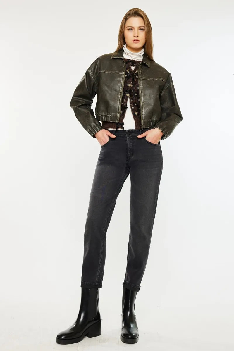 Kancan Slim Boyfriend Fit Jeans - Premium Sleepwear from Trendsi - Just $56.99! Shop now at Handbags Specialist Headquarter
