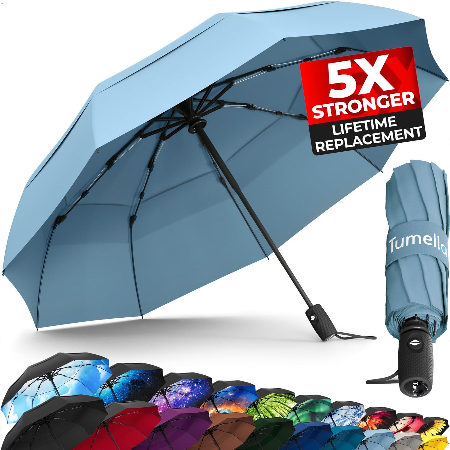 TUMELLA Elite Windproof Travel Umbrella