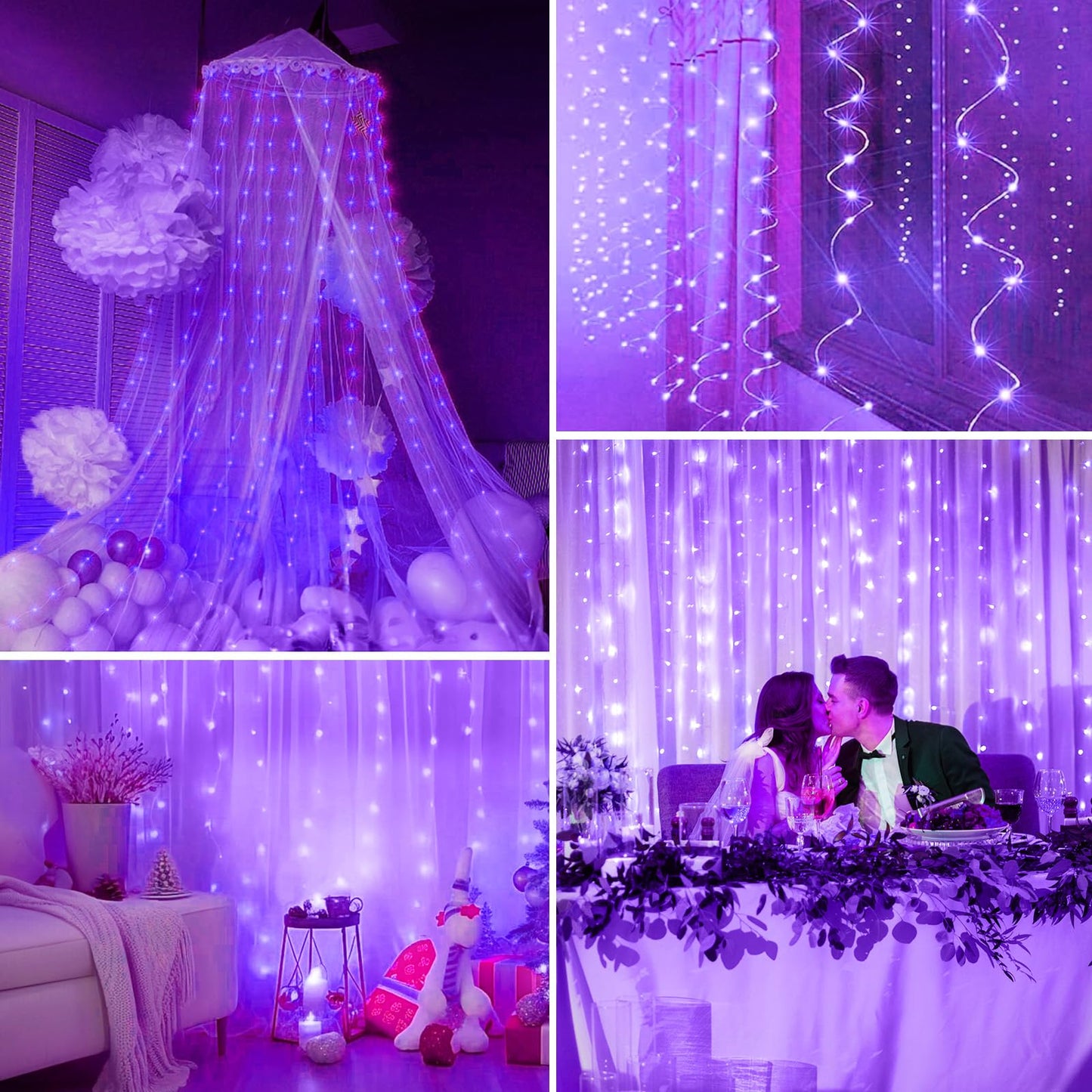 Minetom 300 LED Dimmable Fairy Curtain Lights