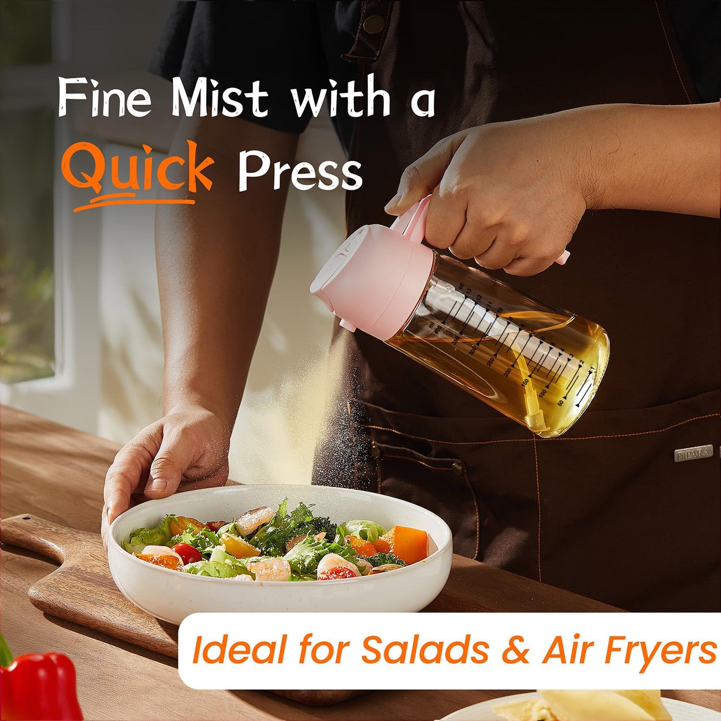 SprayMaster Duo: 16oz Olive Oil Dispenser - Black