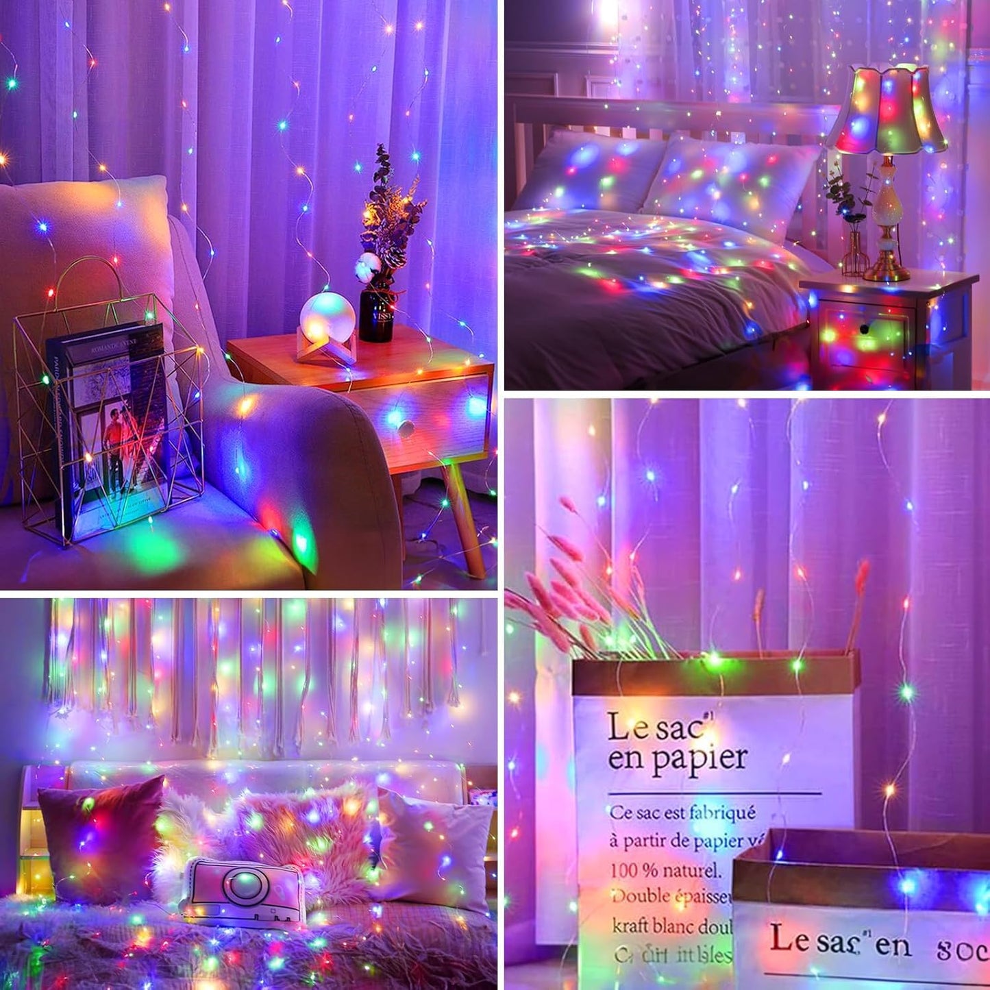 Minetom 300 LED Dimmable Fairy Curtain Lights
