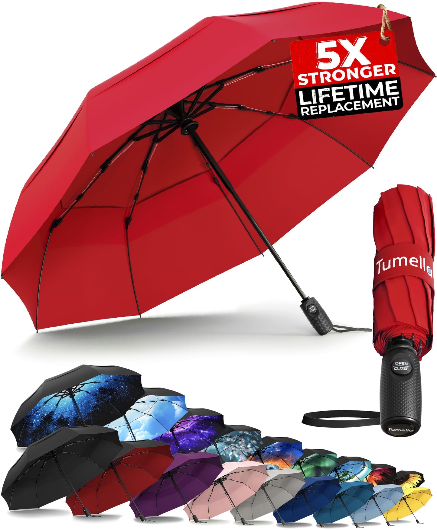 TUMELLA Elite Windproof Travel Umbrella