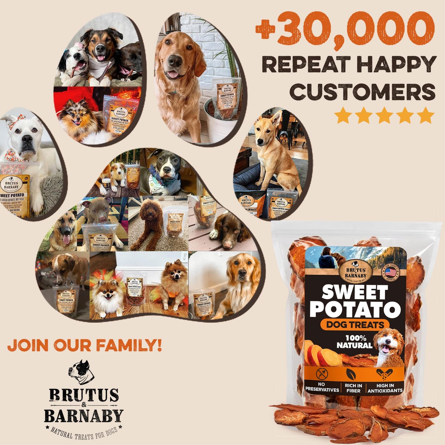 Brutus & Barnaby Sweet Potato Pup Delights