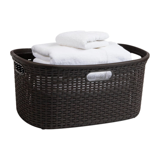 Ivory Wicker Mind Reader 40L Laundry Basket