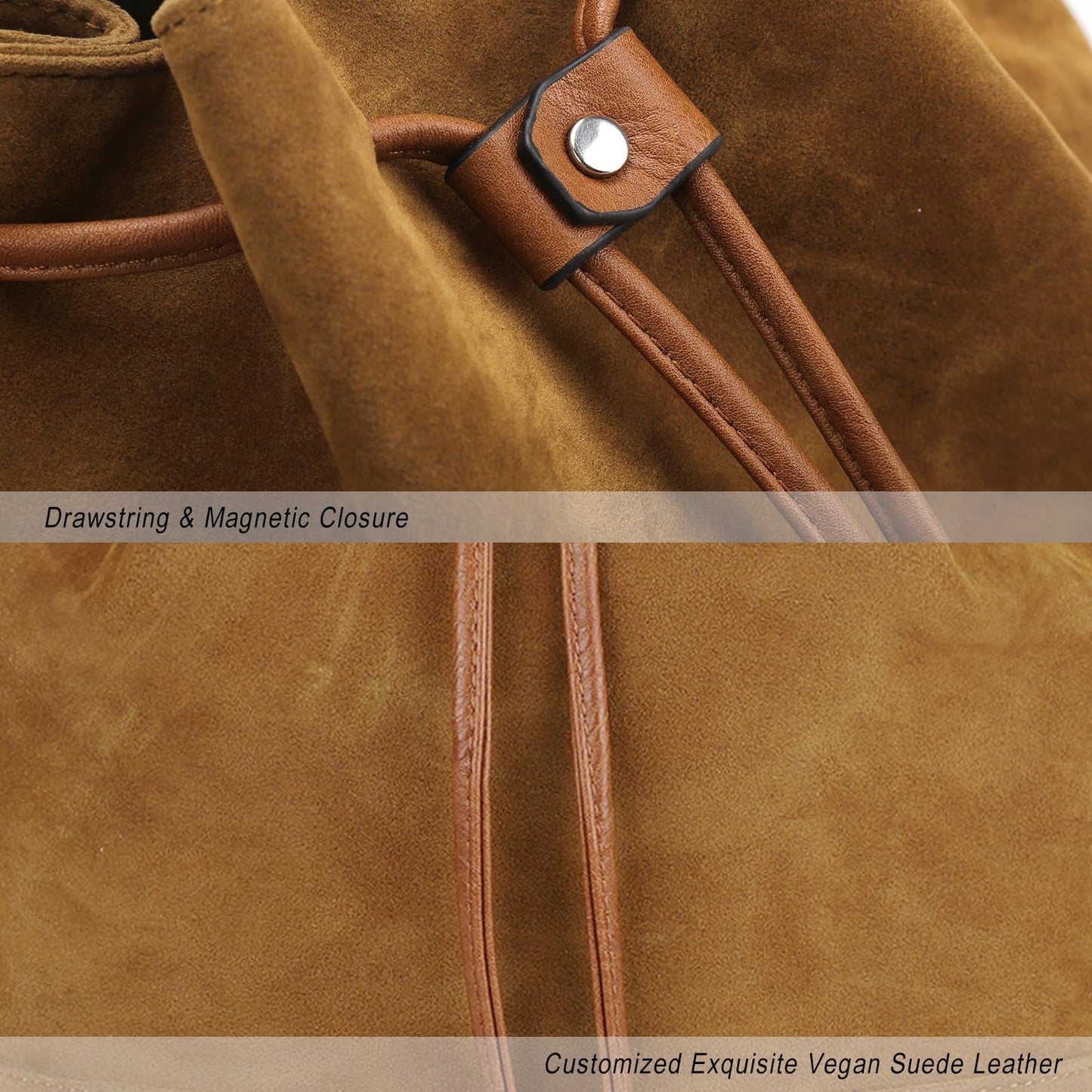 AFKOMST Chic Leather Bucket & Crossbody Bag Set