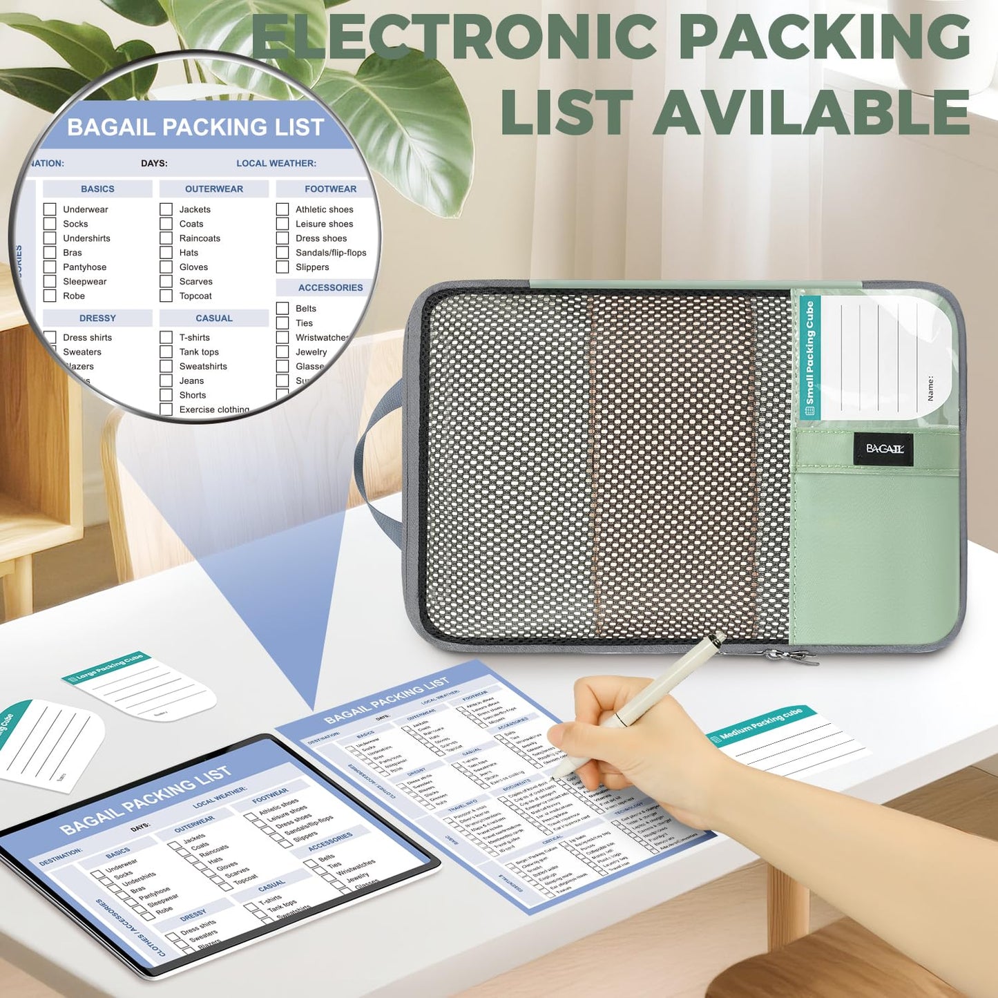 BAGAIL Expandable Travel Compression Cubes Set