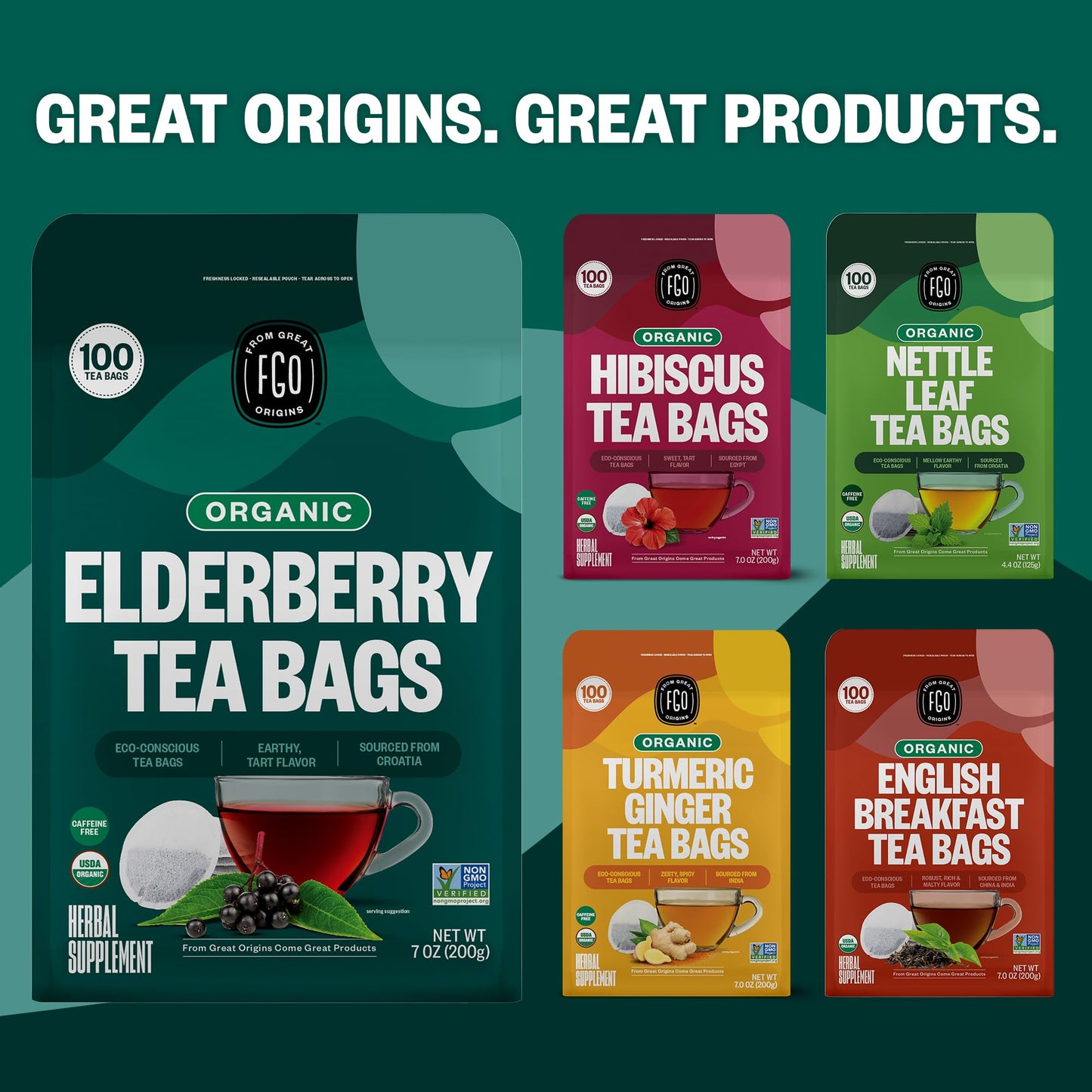 ElderZen Organic Tea - Caffeine-Free Eco Bags