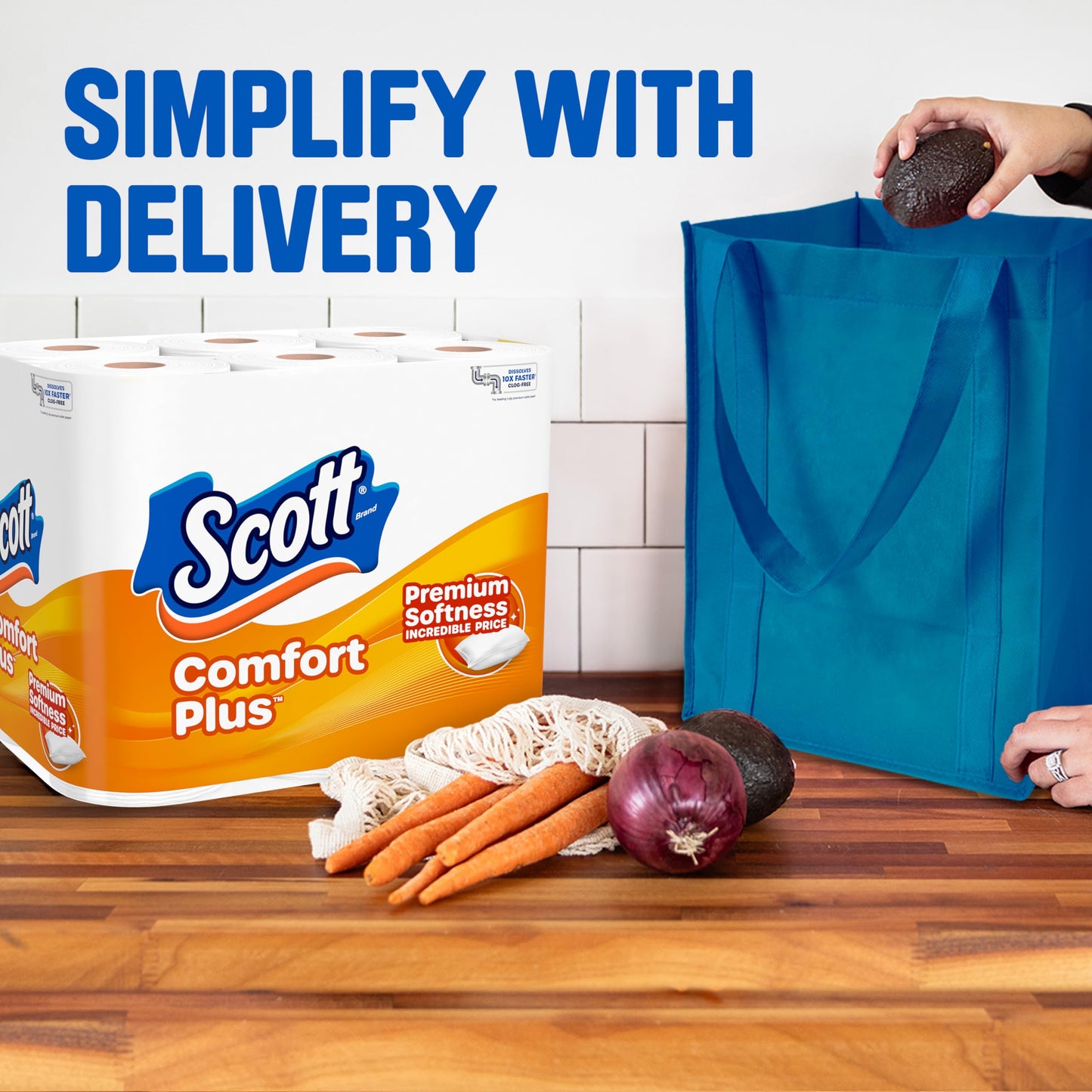 Scott Comfort+ 12 Double Rolls, 231 Sheets, Septic-Safe