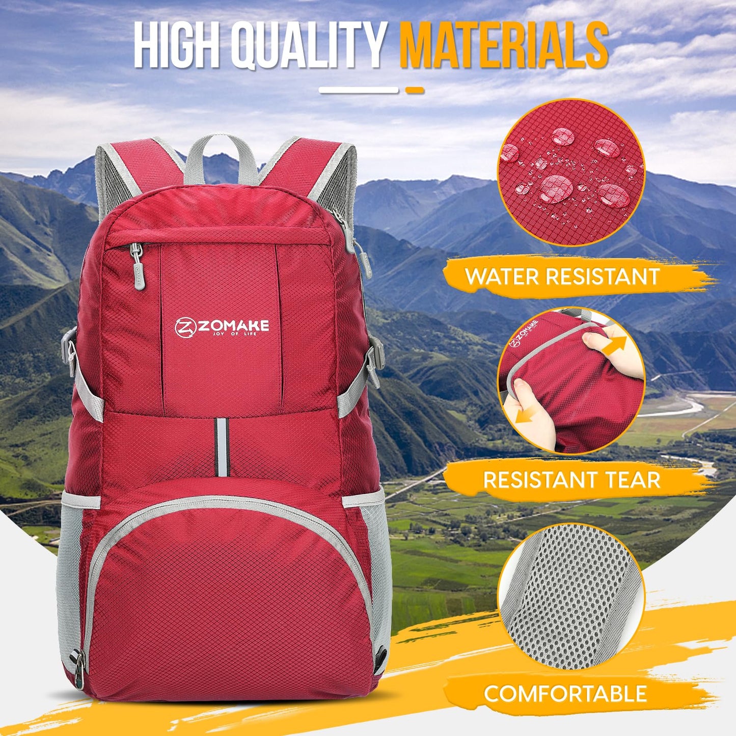ZOMAKE 35L Compact Waterproof Hiking Backpack