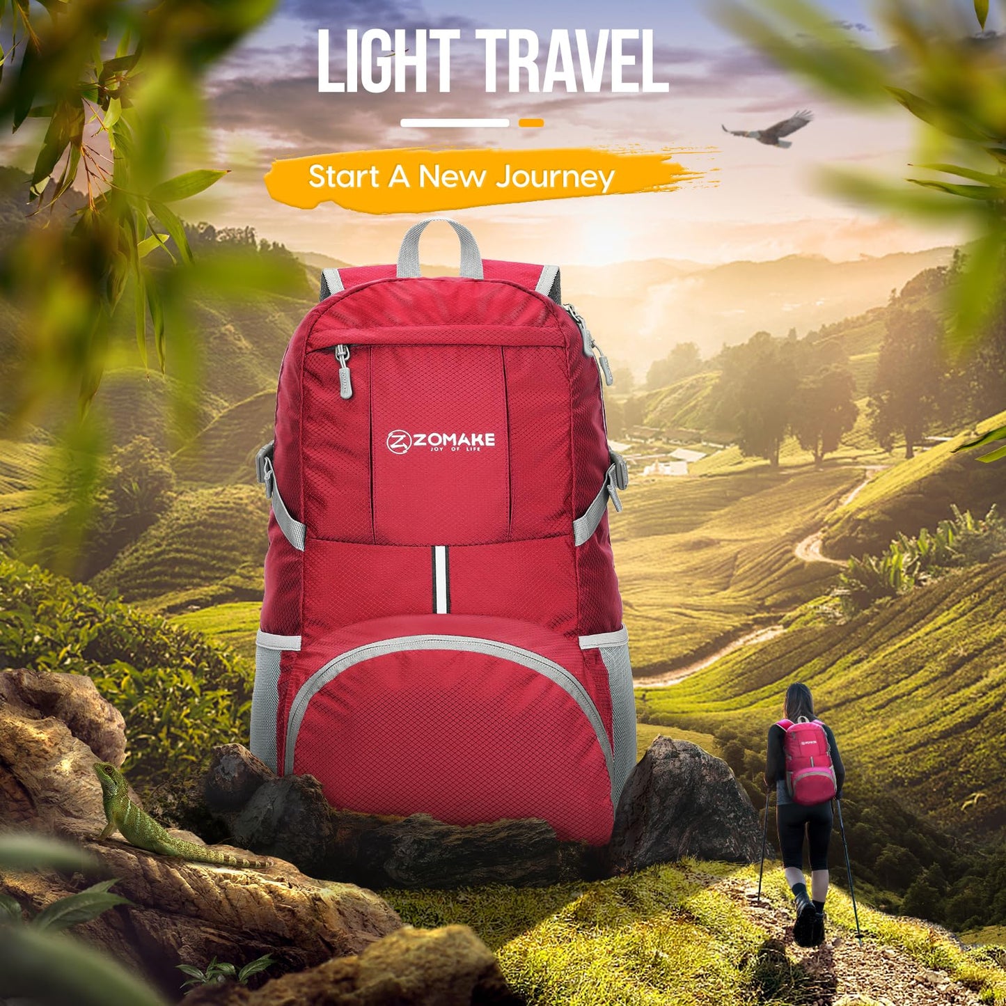 ZOMAKE 35L Compact Waterproof Hiking Backpack
