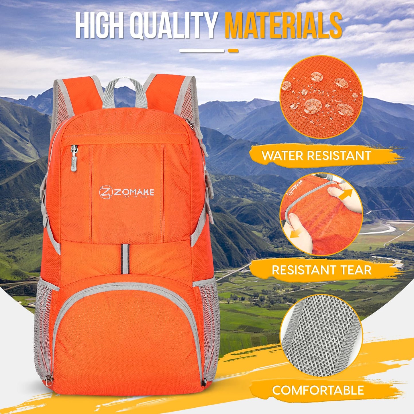 ZOMAKE 35L Compact Waterproof Hiking Backpack