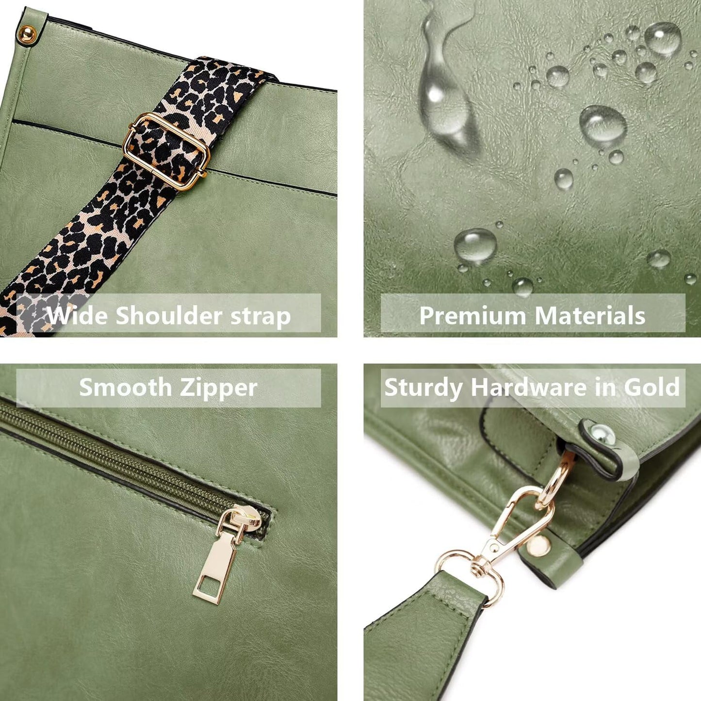 AUYOCO Chic Vegan Leather Crossbody Bag with Strap