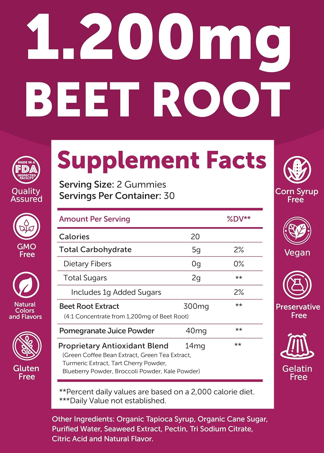 Lunakai Antioxidant Beet Chews - 60ct Gummies