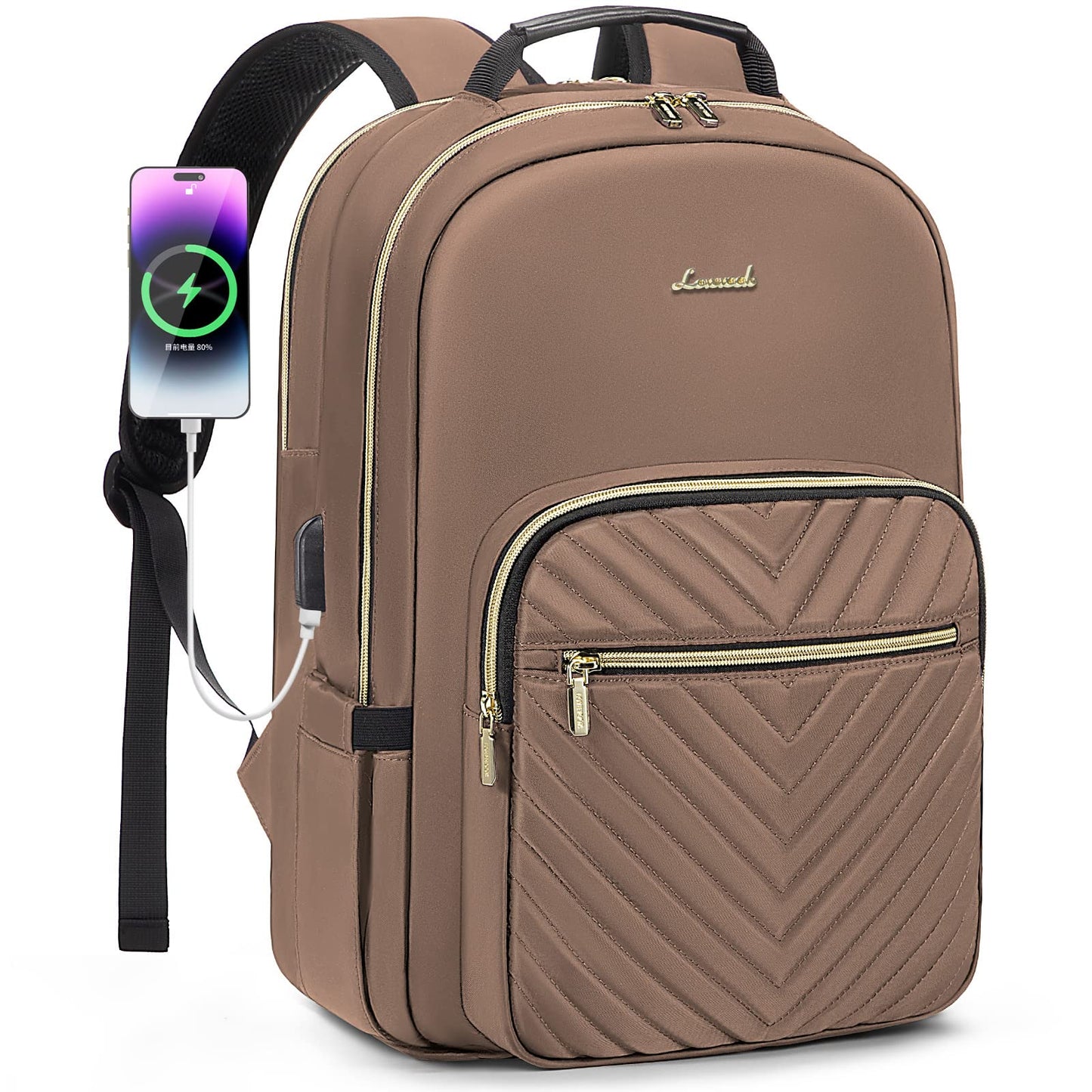 Chic Leather Laptop Backpack for Women - LoveVook