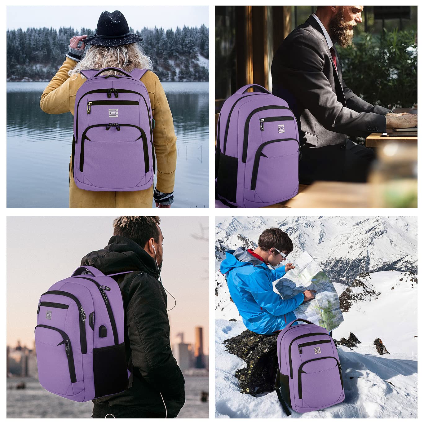 SecureSlim Laptop Backpack with USB & Water Resistance