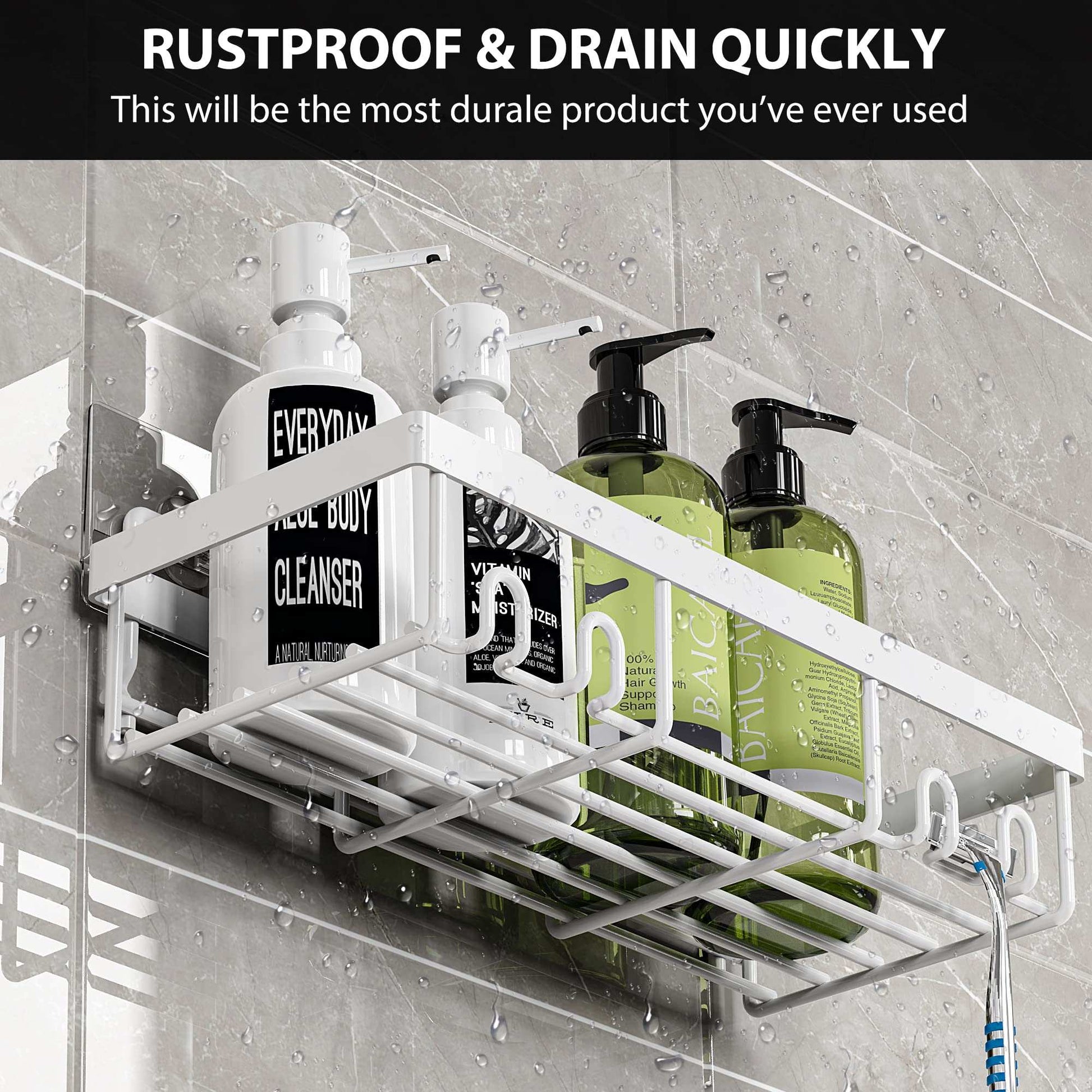 Moforoco Adhesive Shower Caddy Shelf Organizer