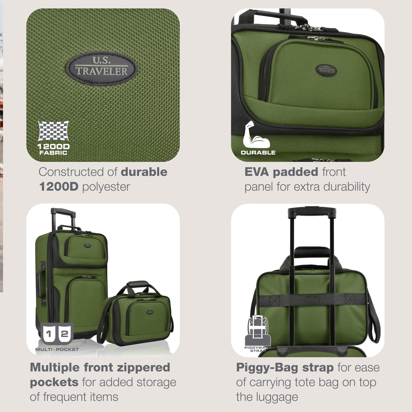 U.S. Traveler Rio Expandable Orange Carry-on
