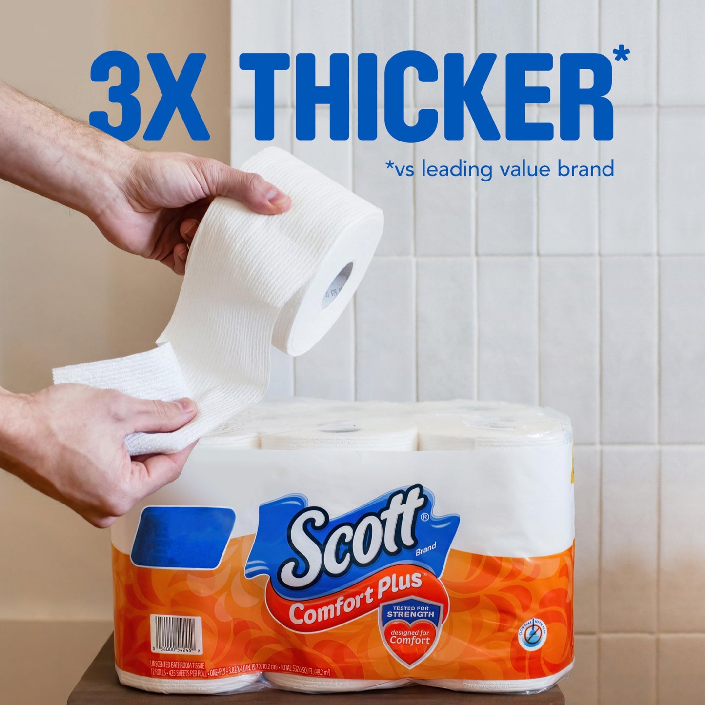 Scott Comfort+ 12 Double Rolls, 231 Sheets, Septic-Safe