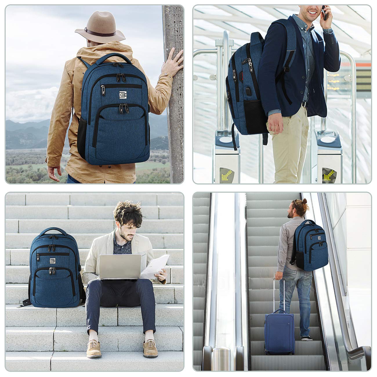 SecureSlim Laptop Backpack with USB & Water Resistance