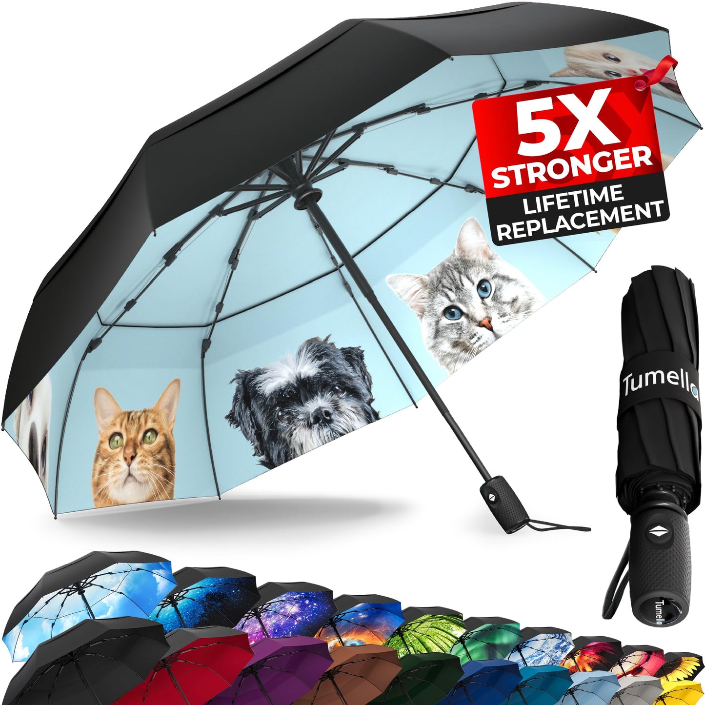 TUMELLA Elite Windproof Travel Umbrella