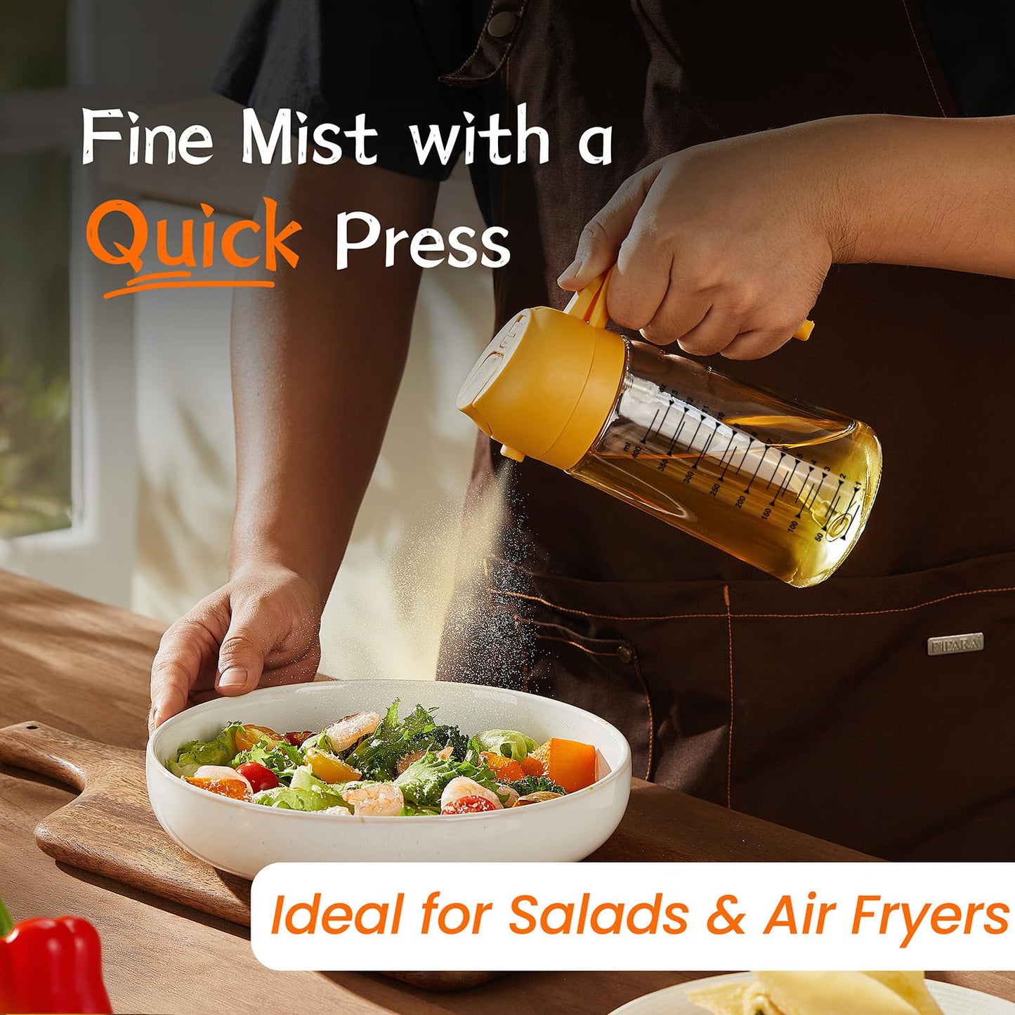 SprayMaster Duo: 16oz Olive Oil Dispenser - Black