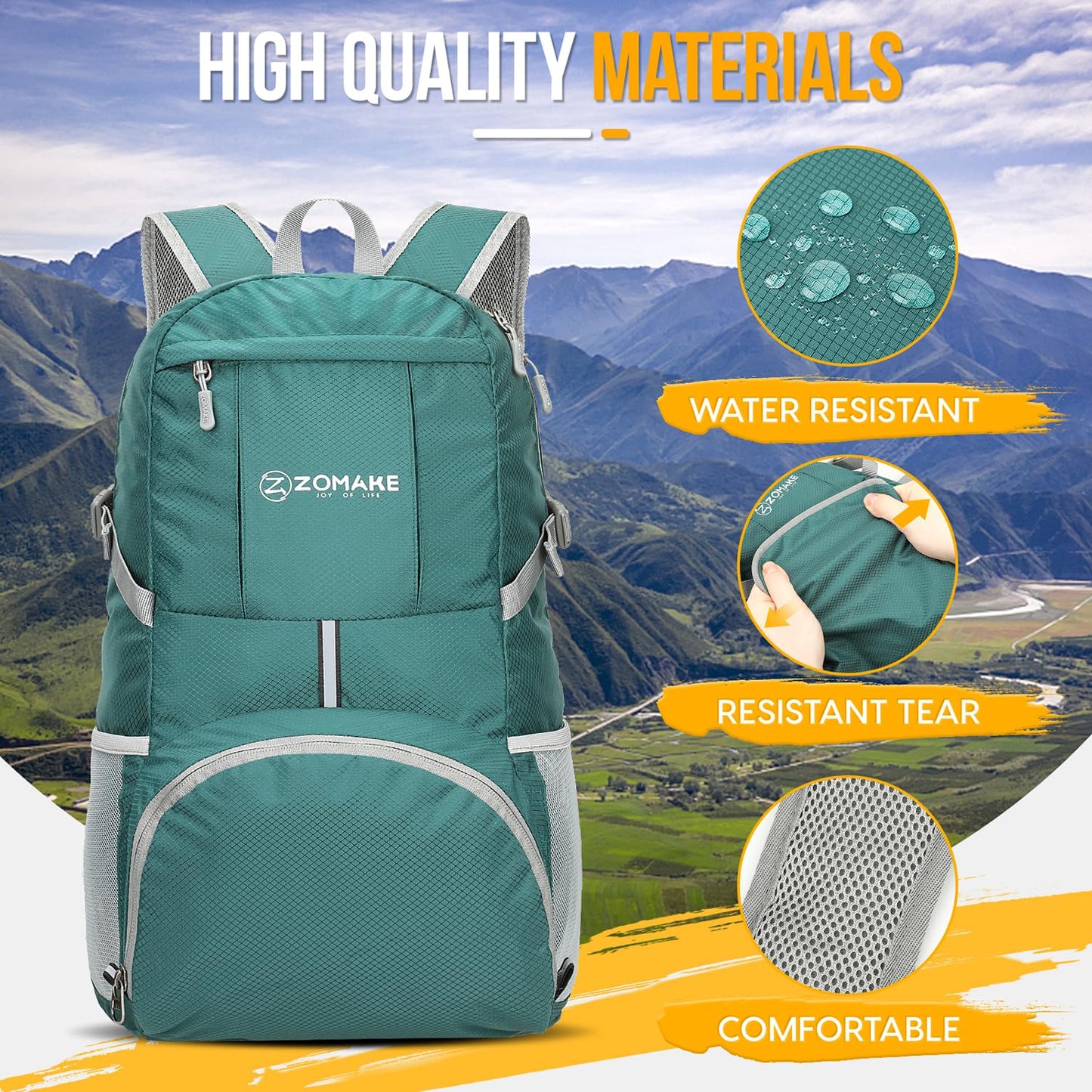 ZOMAKE 35L Compact Waterproof Hiking Backpack