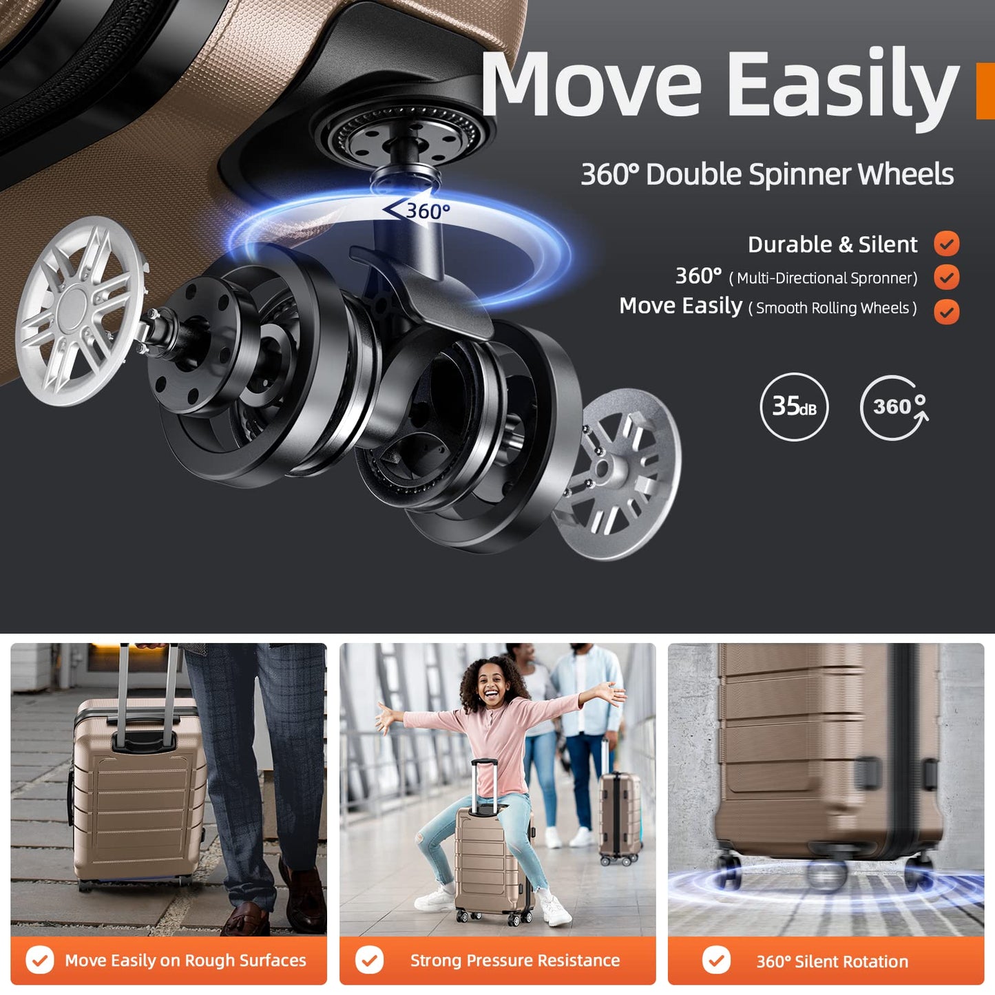 Expandable ShowKoo Suitcase - Durable & TSA Lock