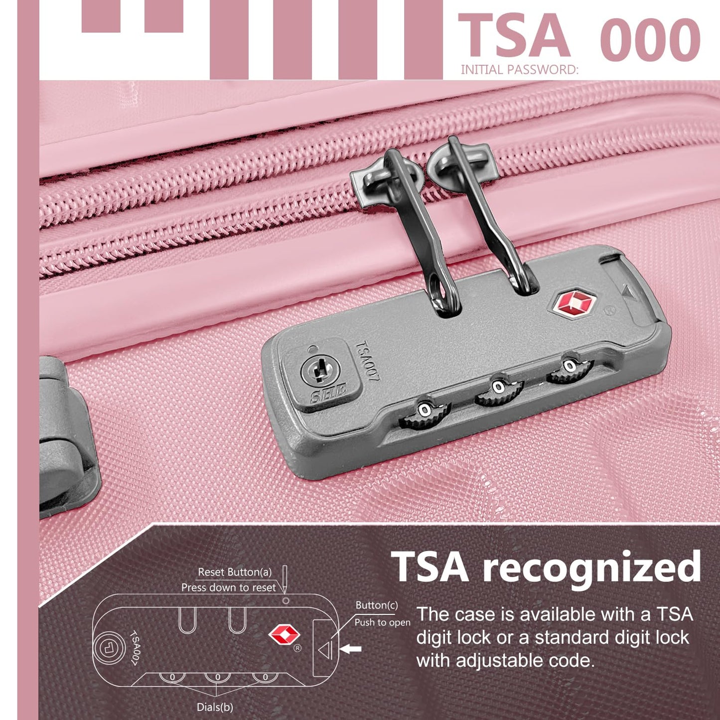 LAVENDER 6pc Hardside Spinner Luggage