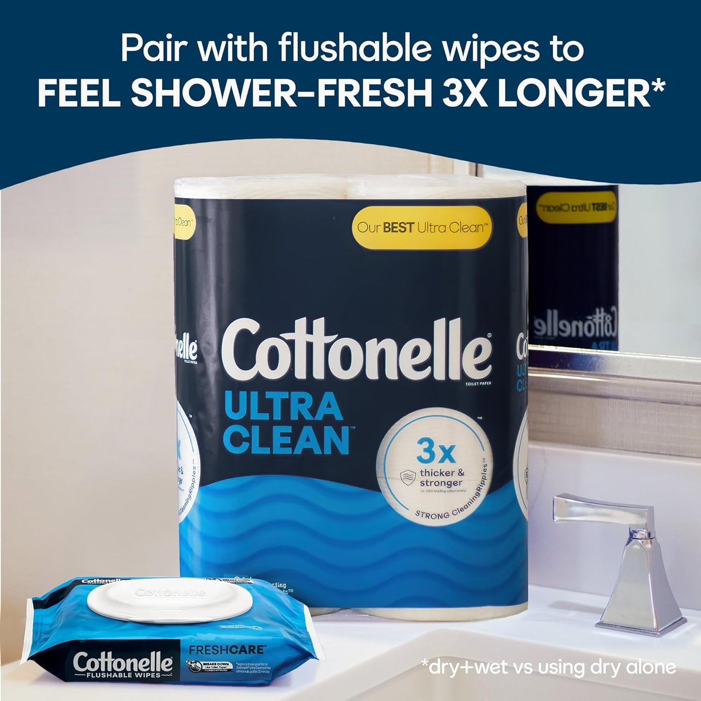 Cottonelle Ultra Clean Toilet Paper: 18 Mega Rolls (72 Regular Rolls), 284 Sheets Each