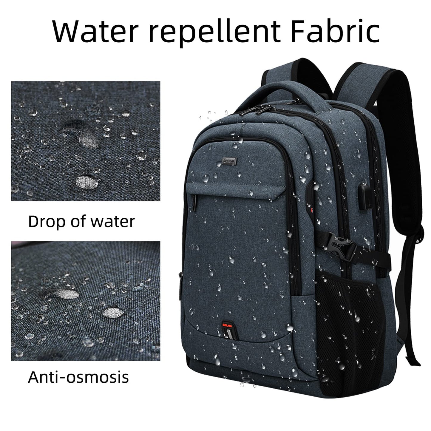 DUSLANG Travel Laptop Backpack with USB Port - Black