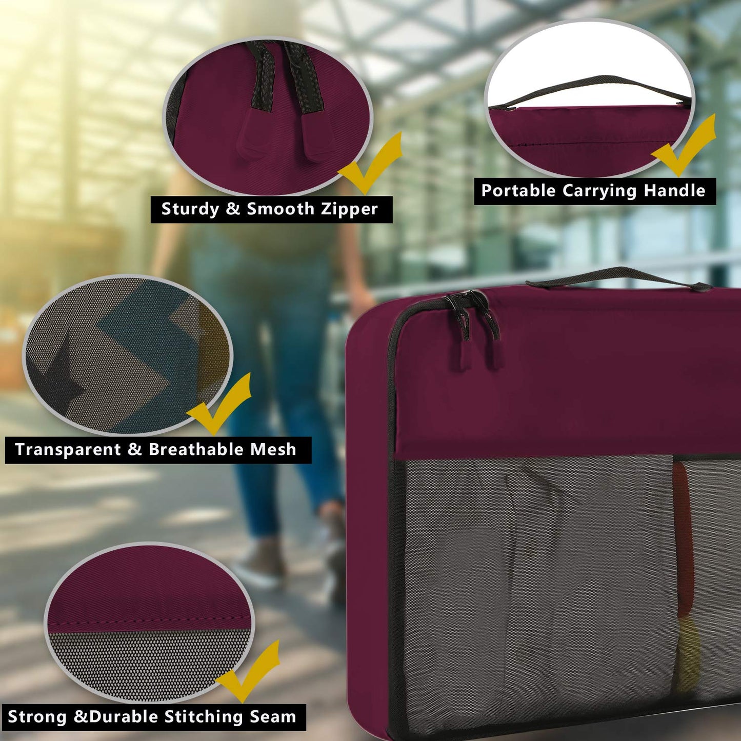 BAGAIL Travel Cubes: 8/9 Set Packing Organizers