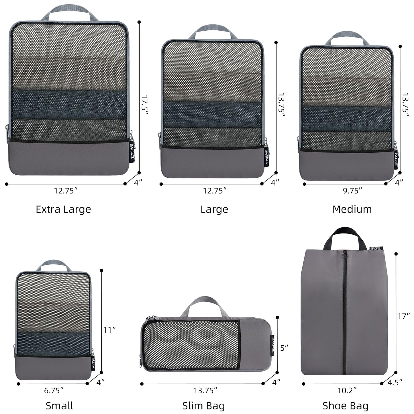 BAGAIL Expandable Travel Compression Cubes Set