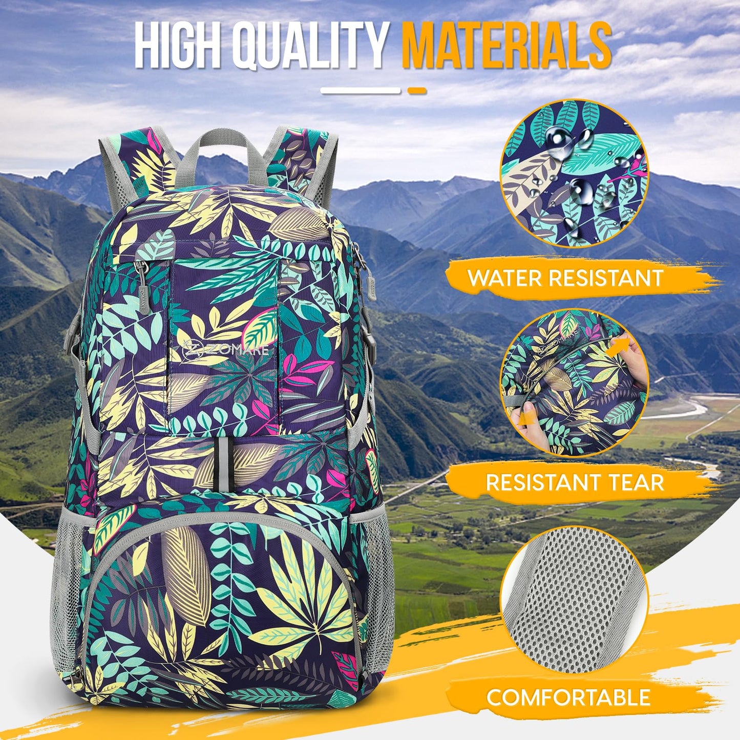 ZOMAKE 35L Compact Waterproof Hiking Backpack