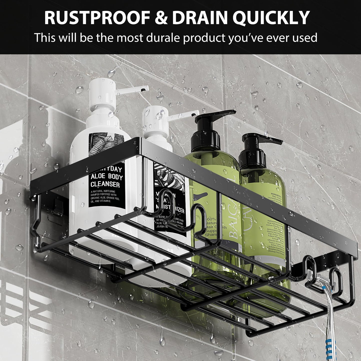 Moforoco Adhesive Shower Caddy Shelf Organizer