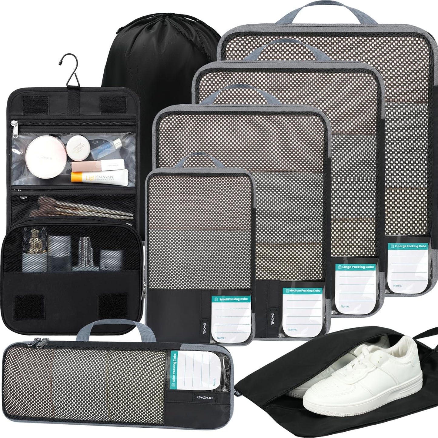 BAGAIL Expandable Travel Compression Cubes Set