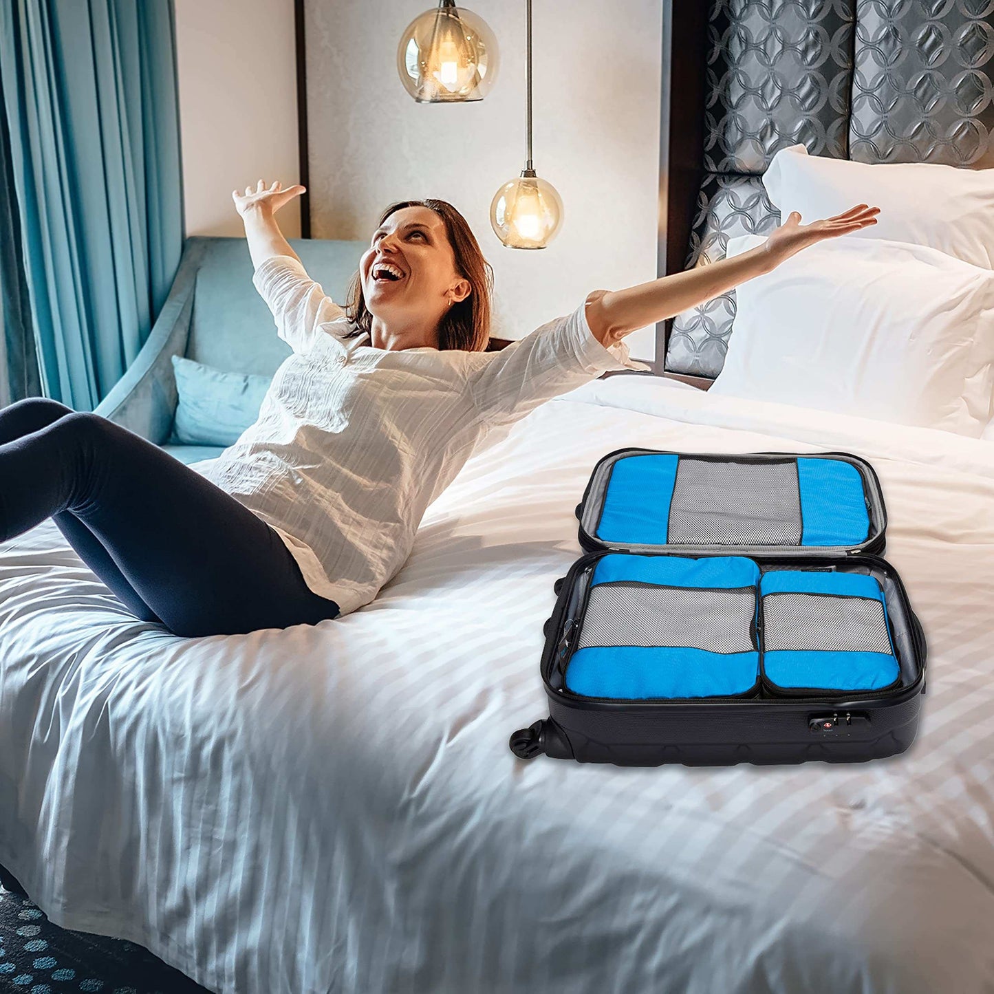 TravelWise Weekender Packing Cube Set - Silver 5-Piece