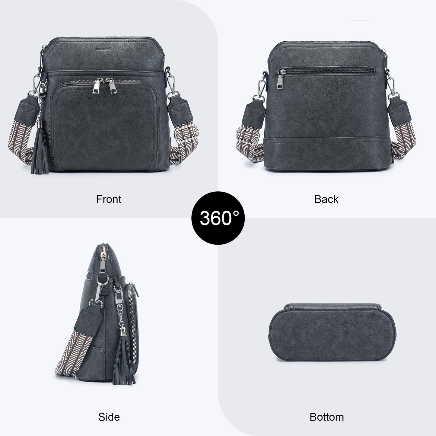 Tassel Charm Crossbody Bag for Women