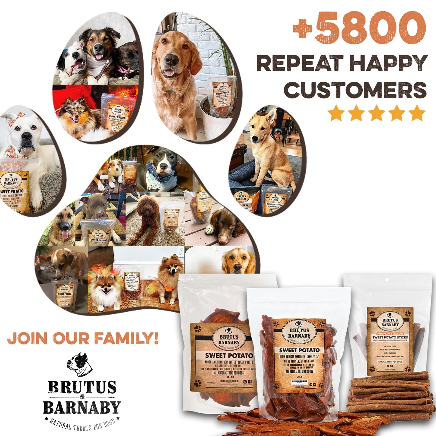 Brutus & Barnaby Sweet Potato Pup Delights