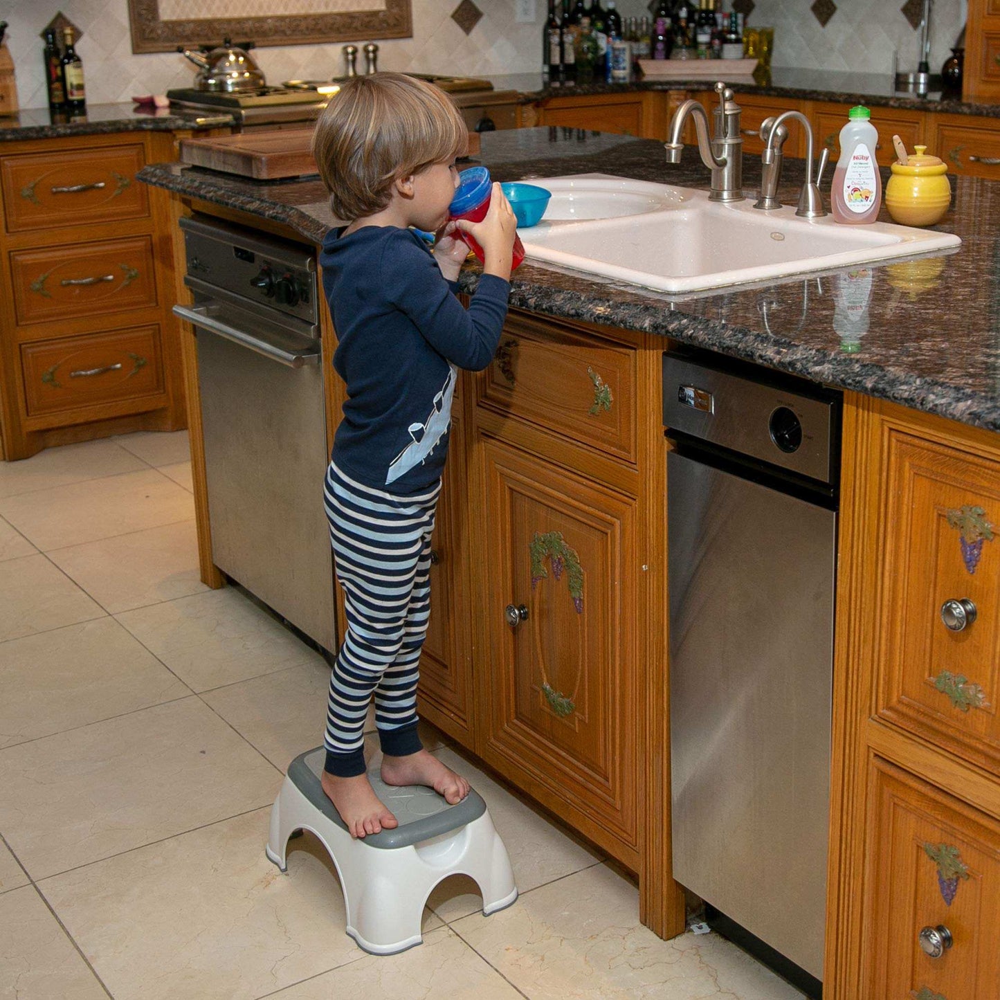 Nuby Gray Step Up Stool for Kids