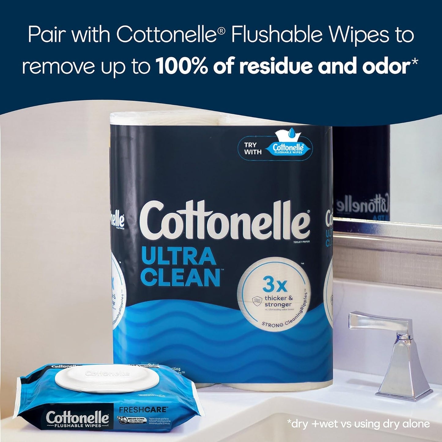 Cottonelle Ultra Clean Toilet Paper: 18 Mega Rolls (72 Regular Rolls), 284 Sheets Each