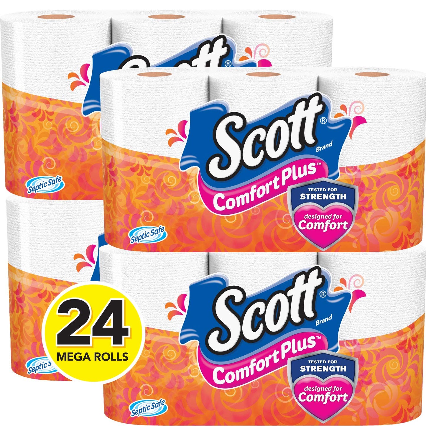 Scott Comfort+ 12 Double Rolls, 231 Sheets, Septic-Safe