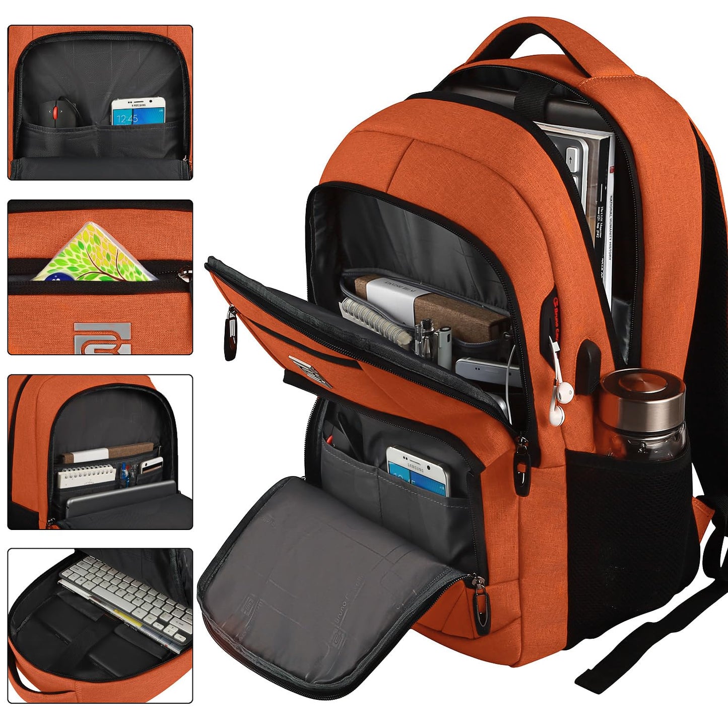 SecureSlim Laptop Backpack with USB & Water Resistance