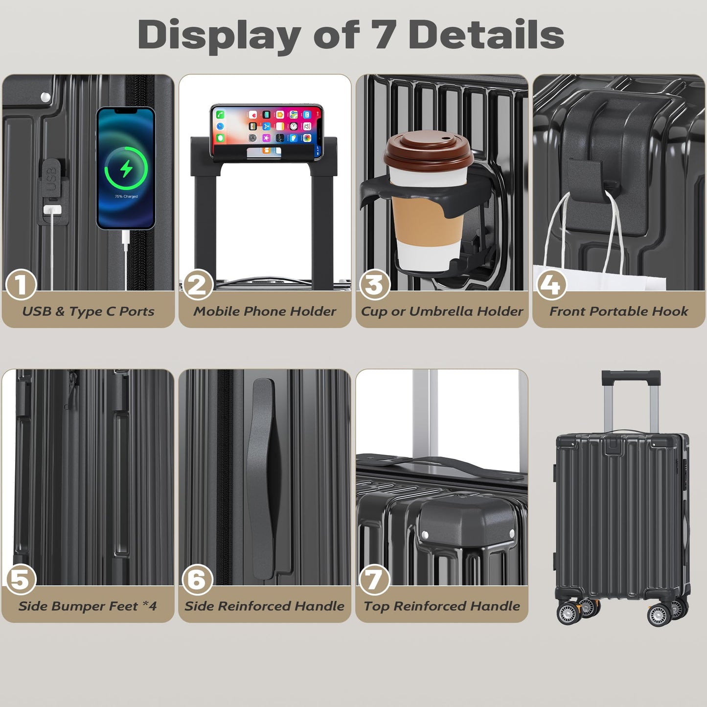 JetGlide 3pc Spinner: Expandable Hardshell Luggage