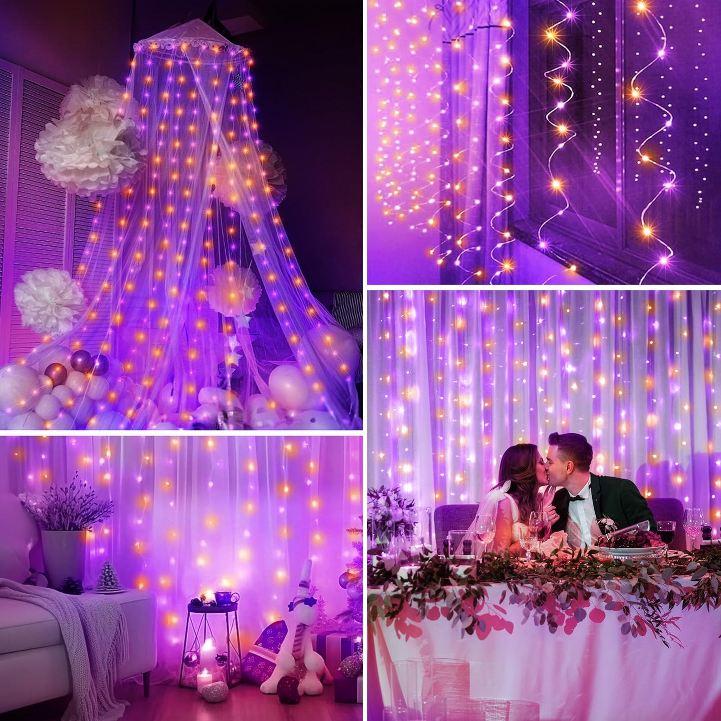 Minetom 300 LED Dimmable Fairy Curtain Lights