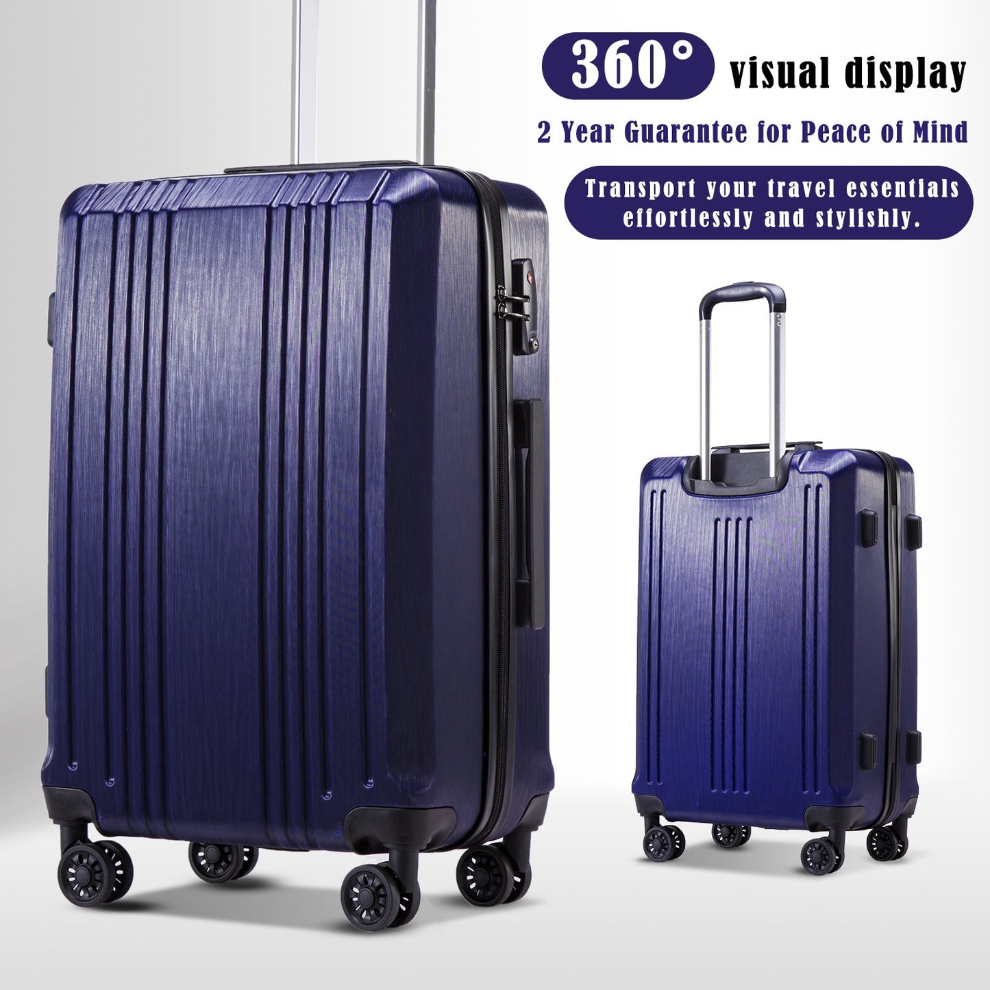 Coolife Expandable Spinner Luggage Set - 3 Piece