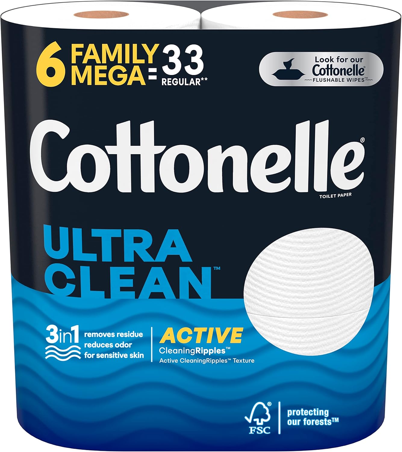 Cottonelle Ultra Clean Toilet Paper: 18 Mega Rolls (72 Regular Rolls), 284 Sheets Each