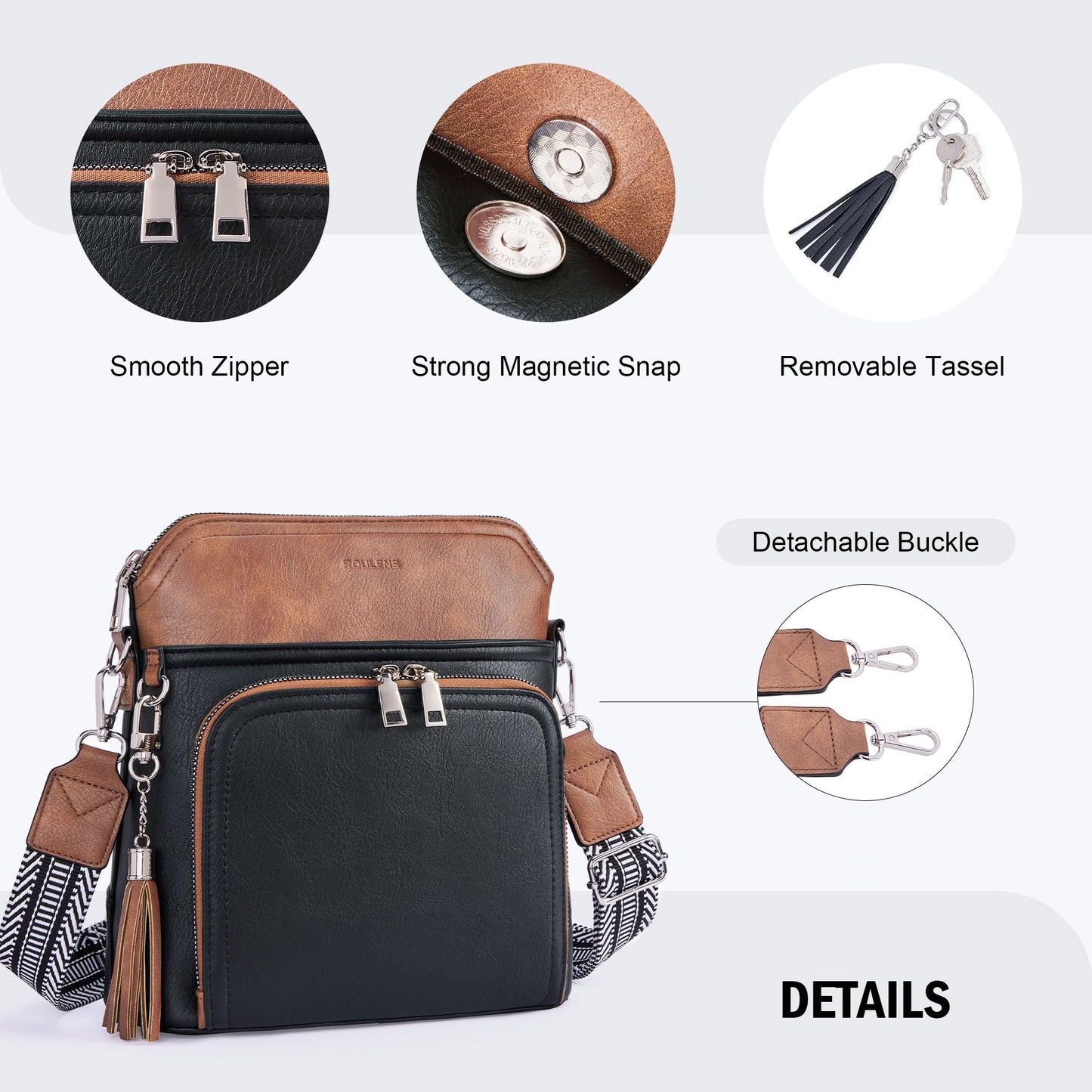Tassel Charm Crossbody Bag for Women