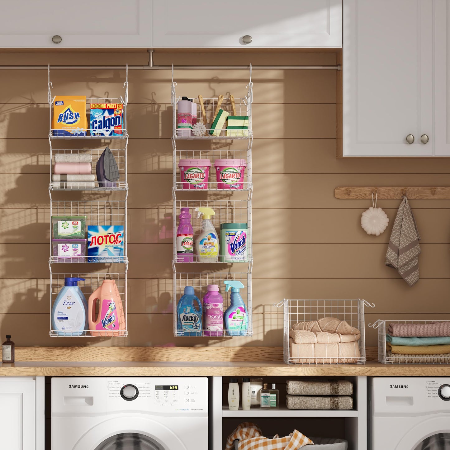 3-Tier Rotating Laundry Basket Organizer